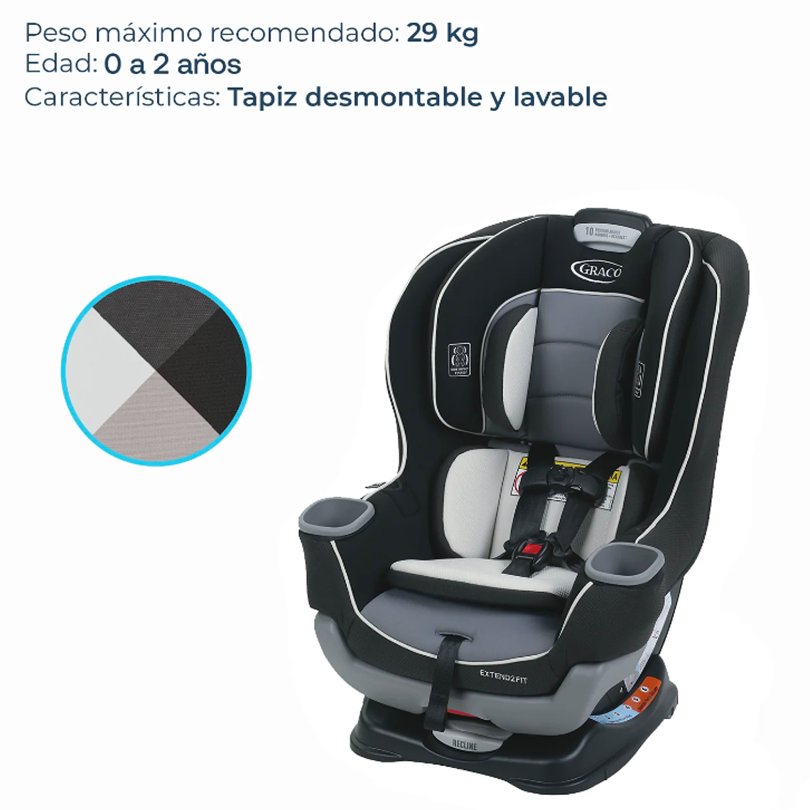 GRACO - SILLA DE AUTO CONVERTIBLE EXTEND 2 FIT GOTHAM  / SEGUNDA SELECCIÓN CAJA CON DAÑOS 4