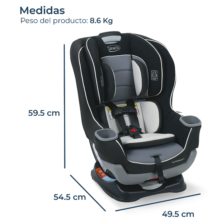GRACO - SILLA DE AUTO CONVERTIBLE EXTEND 2 FIT GOTHAM  / SEGUNDA SELECCIÓN CAJA CON DAÑOS 9