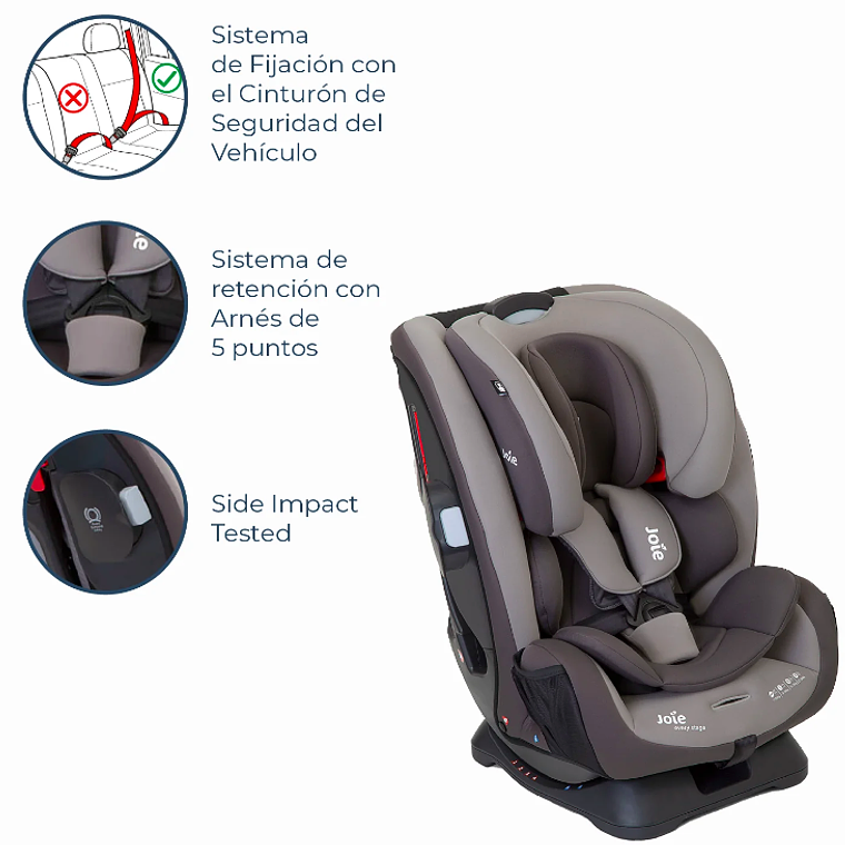JOIE - SILLA DE AUTO CONVERTIBLE EVERY STAGE DARK PEWTER / SEGUNDA SELECCIÓN CAJA CON DAÑOS 5