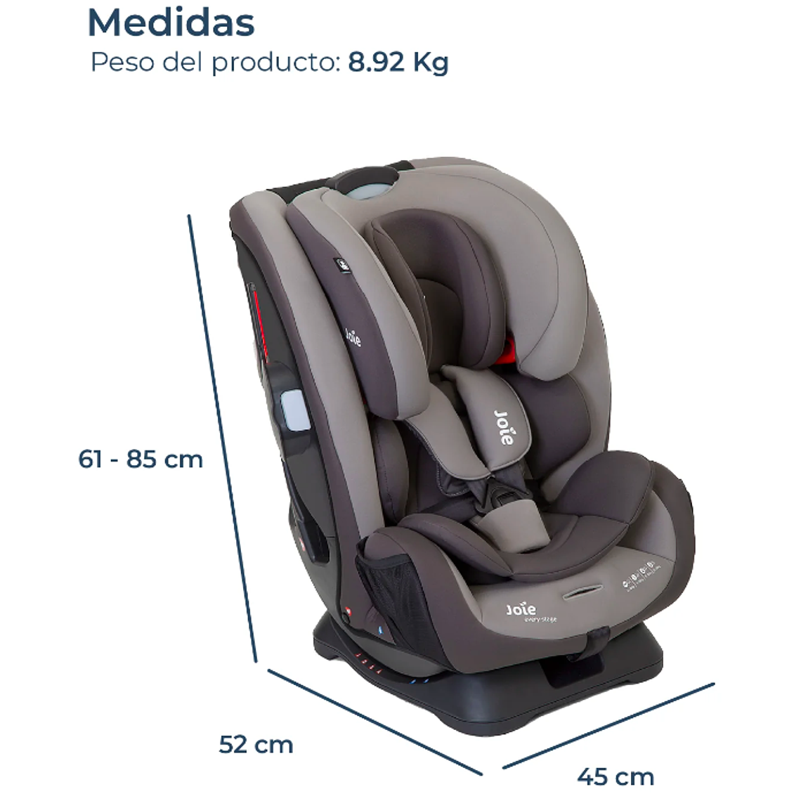 JOIE - SILLA DE AUTO CONVERTIBLE EVERY STAGE DARK PEWTER / SEGUNDA SELECCIÓN CAJA CON DAÑOS 8