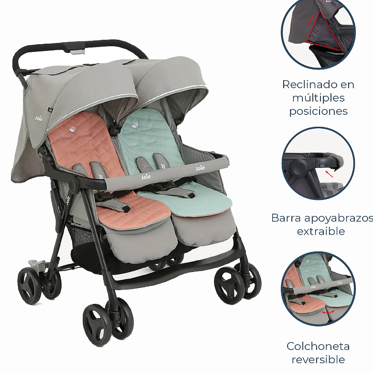 JOIE - COCHE PASEO DOBLE AIRE TWIN  NECTAR & MINERAL / PRODUCTO SUBPRIME 4