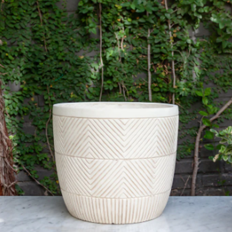 TANTA 40X35 BLANCO (MACETERO FIBRA DE ARCILLA XL) 1