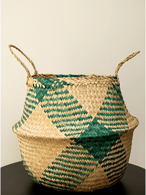 CANASTO KENIA VERDE XL (38x39x40 CM)