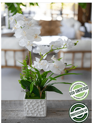 ORQUIDEA BLANCA ECO SINTETICA 60 CM 