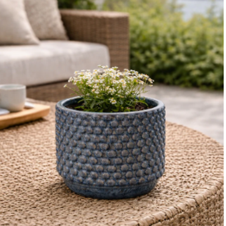 OSLO 20X20 AZUL (PORTA MACETERO CERÁMICA M) 1