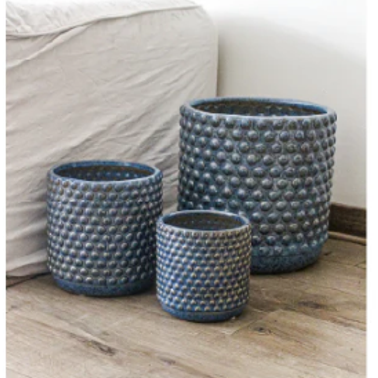 OSLO 27X27 AZUL (PORTA MACETERO CERÁMICA L) 1