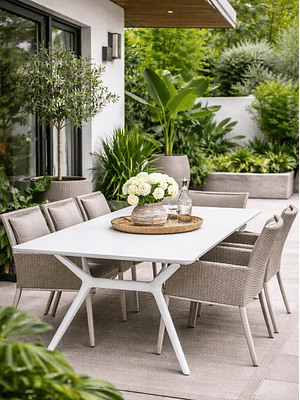 MESA TAVARI BLANCA ( 120x80x74 cm)