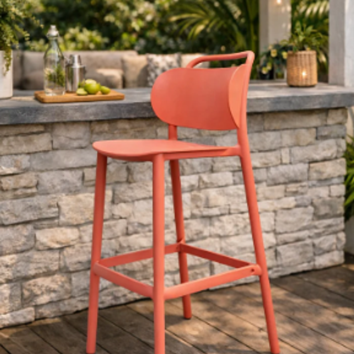 TABURETE ZONDA COLOR CORAL (51x52x118 cm) 1