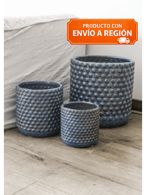 OSLO AZUL 27X27 CM (PORTA MACETERO CERÁMICA L)