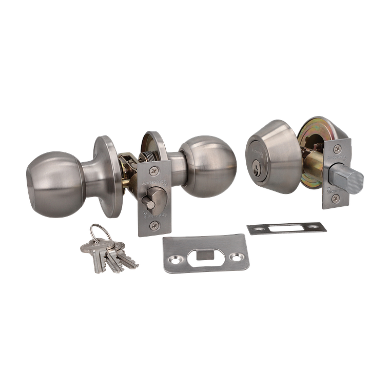  COMBO ACCESO CERRADURA AA43+ CERROJO ACERO INOXIDABLE AX70-AI 2