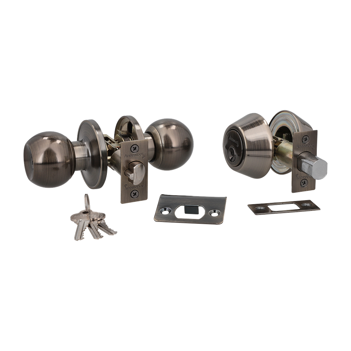  COMBO ACCESO CERRADURA AA43 + CERROJO AX70-BE BRONCE ENVEJECIDO 3