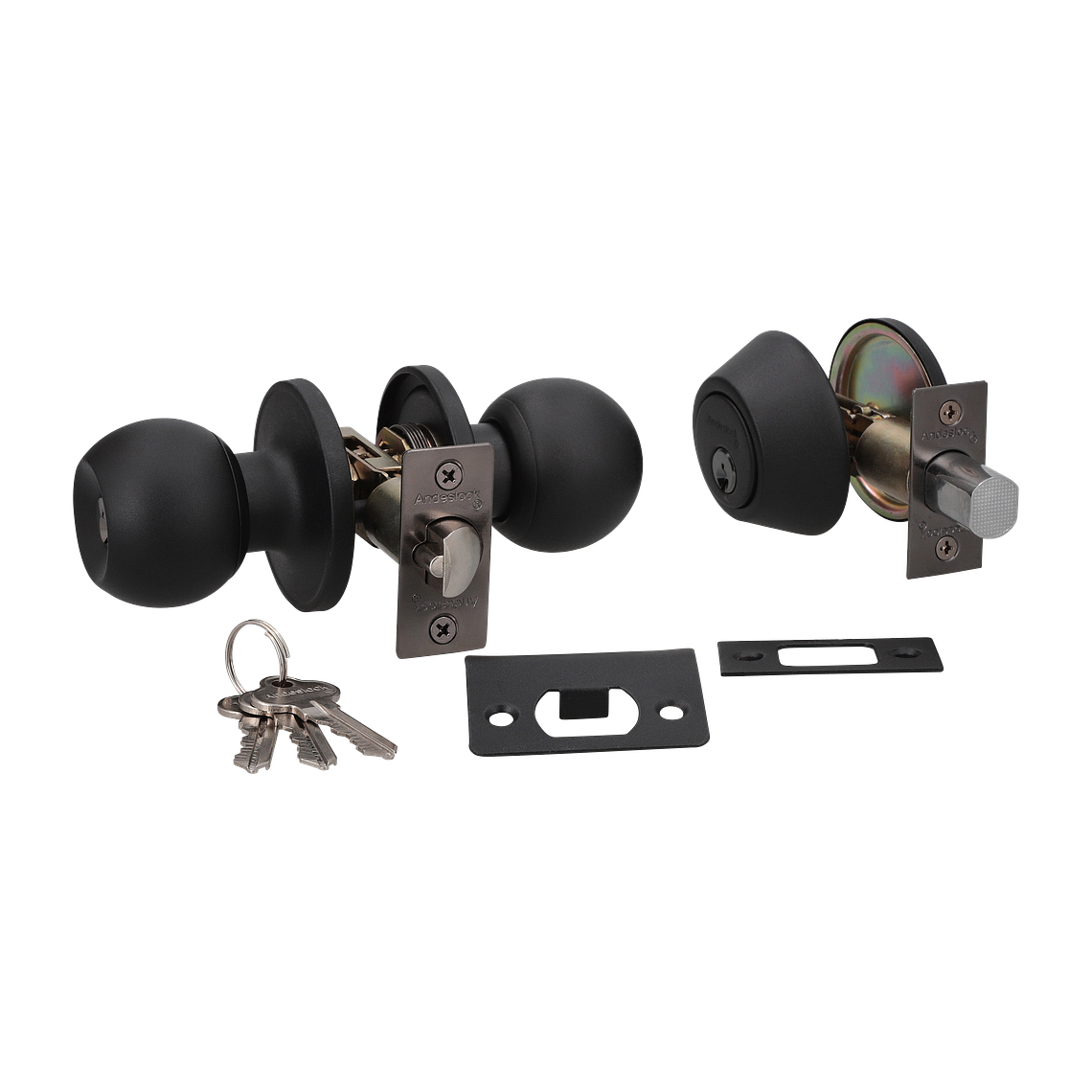  COMBO ACCESO CERRADURA AA43 + CERROJO AX74-AK NEGRO COLONIAL 3