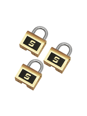 CANDADO/LATÓN FORJADO/38MM/SET 3U C/LLAVES IGUALES/BLÍSTER