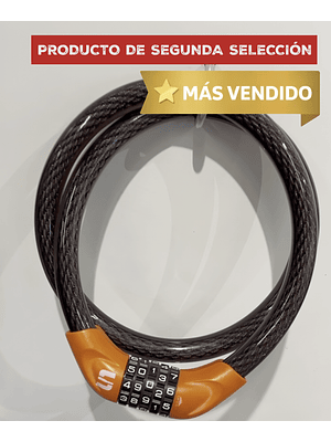 CANDADO-CABLE ACERO TRENZADO/RESETEABLE/120CM/BLÍSTER - PRODUCTO SEGUNDA SELECCIÓN