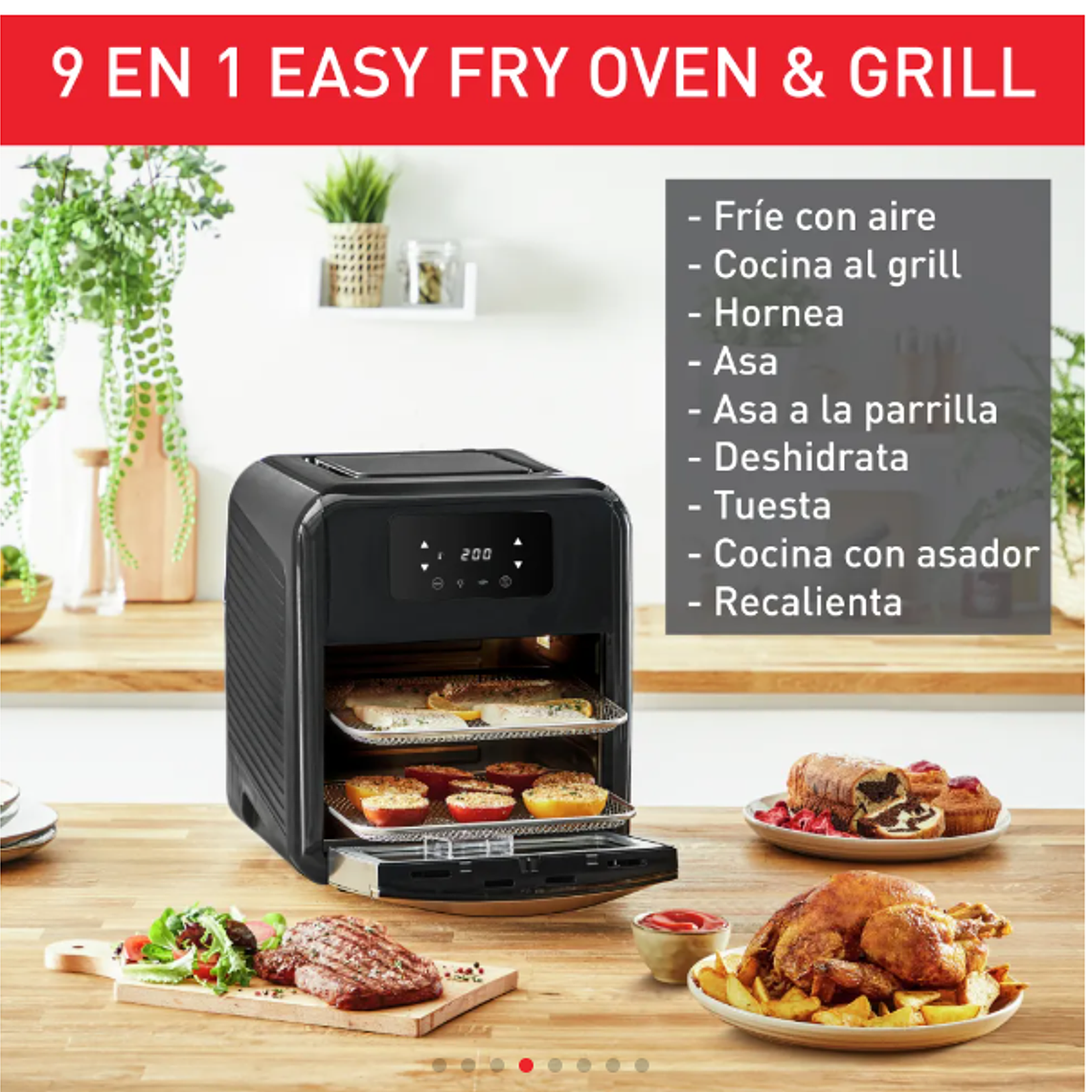 HORNO FREIDORA DE AIRE EASY FRY & GRILL DIGITAL 11 L 9 EN 1 7