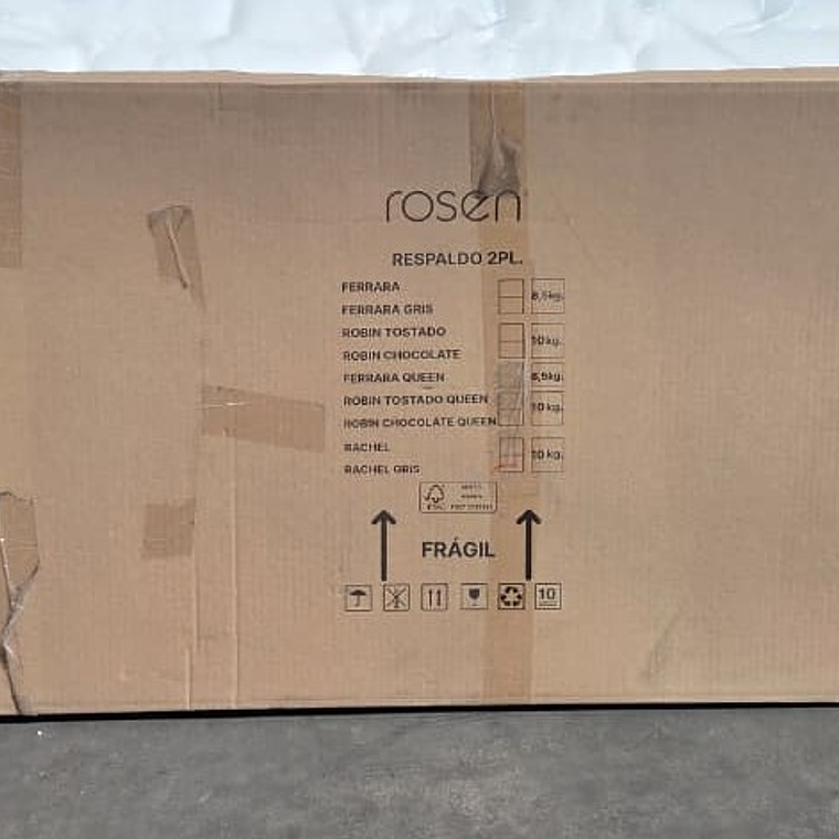 SET MUEBLES RACHEL 2 PLAZAS GRIS / 1 VELADOR CON GOLPE LEVE EN PARTE FRONTAL PERFIL - EMBALAJE DAÑADO 7