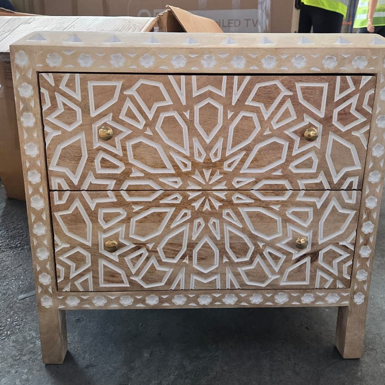 VELADOR CAROLINA 2 CAJONES / RAYADO LEVE - SUCIO FÁCIL DE QUITAR - EMBALAJE DAÑADO 12