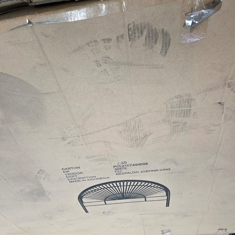 RESPALDO JOSEFINA RATÁN KING / BARRA CON PELADURA LEVE  - EMBALAJE DAÑADO 4