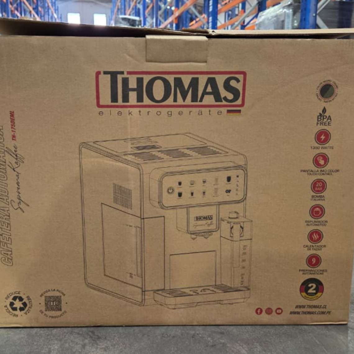 CAFETERA ESPRESSO AUTOMÁTICA SUPREMAKAFFEE TH-175DEML / EMBALAJE DAÑADO 4