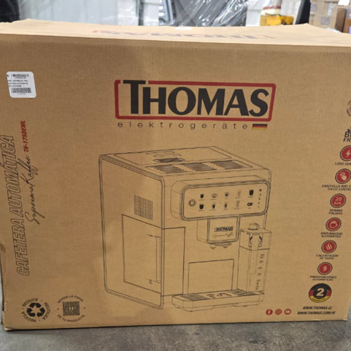 CAFETERA ESPRESSO AUTOMÁTICA SUPREMAKAFFEE TH-175DEML / EMBALAJE DAÑADO 5