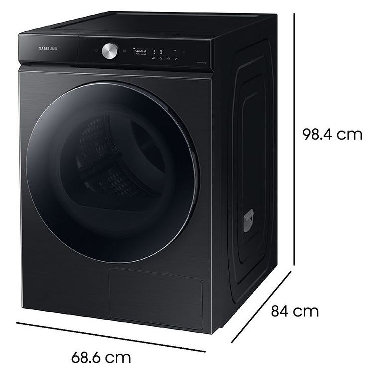 SECADORA CARGA FRONTAL BESPOKE 17K SISTEMA DE SECADO INTELIGENTE DV17B9750CV/ZS / ABOLLADURA LEVE EN LATERAL Y PARTE SUPERIOR 2