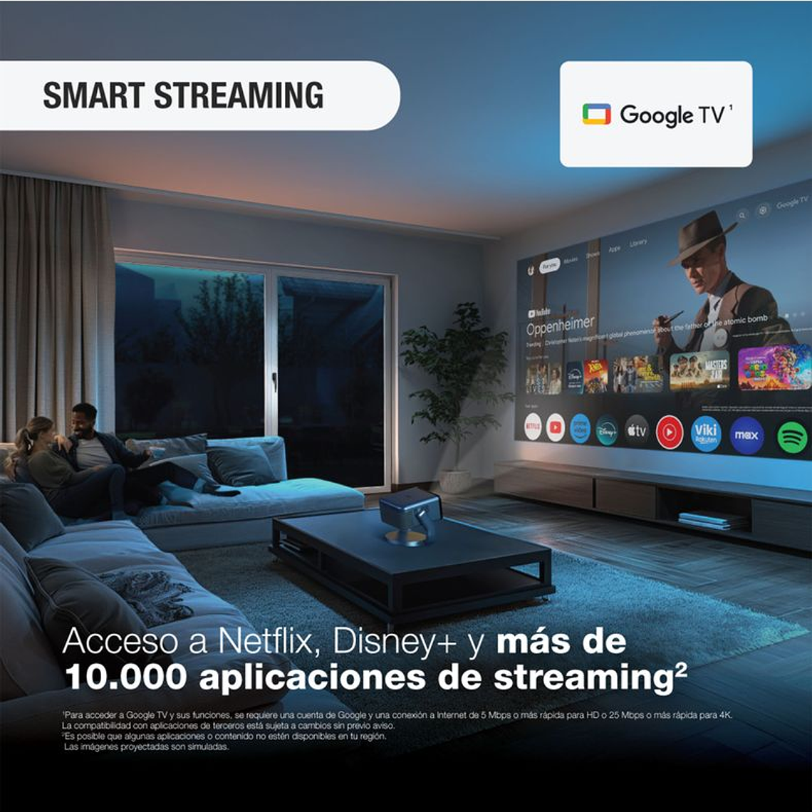 PROYECTOR LÁSER PORTÁTIL EPIQ VISION EF-22 AZUL / EMBALAJE DAÑADO 10