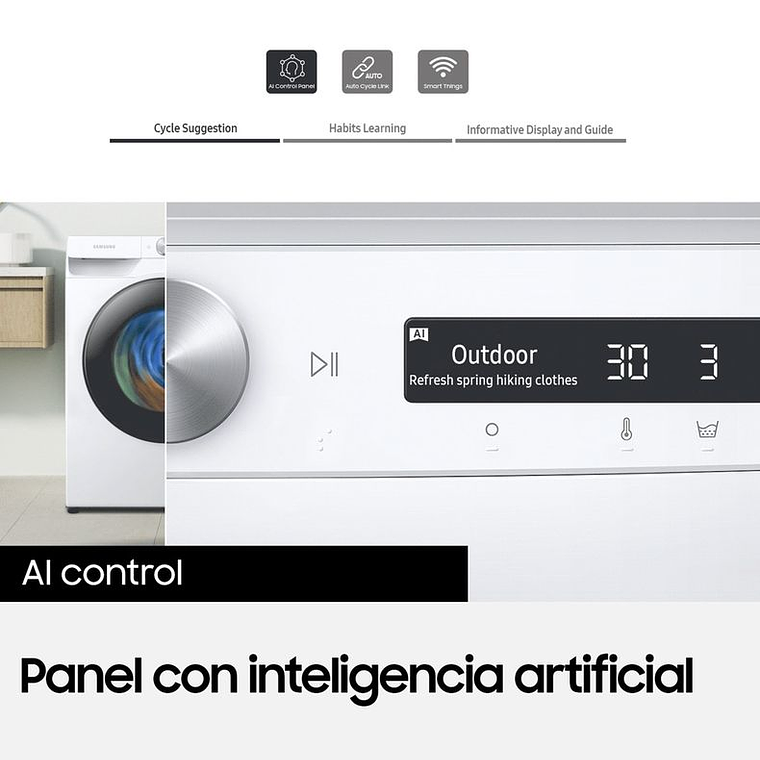 LAVADORA SECADORA FRONTAL 12.5/7 KG CON IA WD12T704DBH/Z / ABOLLADA LEVE PARTE TRASERA  - EMBALAJE DANADO 14