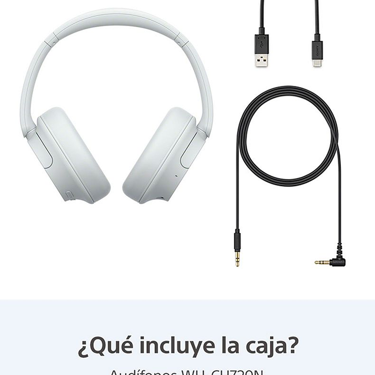 AUDÍFONOS INALÁMBRICOS NOISE CANCELLING WH-CH720 BLANCO / EMBALAJE DAÑADO 3