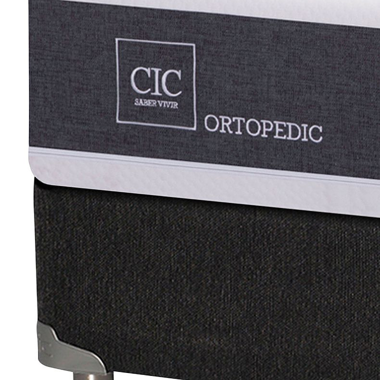 BOX SPRING NEW ORTOPEDIC B5 BLACK 2 PLAZAS BASE NORMAL / SUCIO EN EL BORDE DEL COLCHÓN - EMBALAJE DAÑADO 4