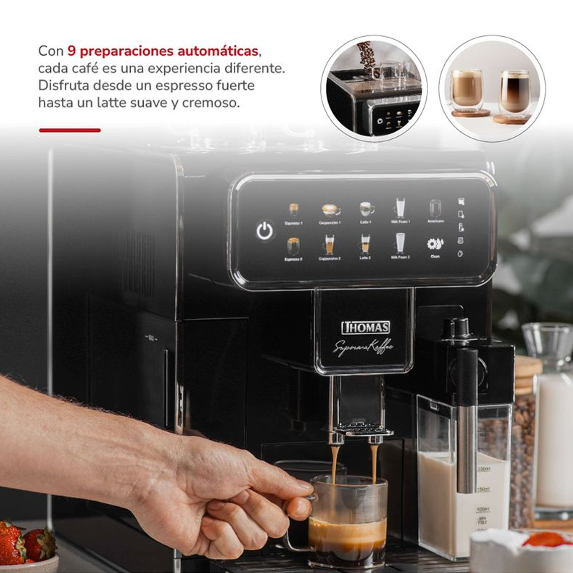 CAFETERA ESPRESSO AUTOMÁTICA SUPREMAKAFFEE TH-175DEML / EMBALAJE DAÑADO 3