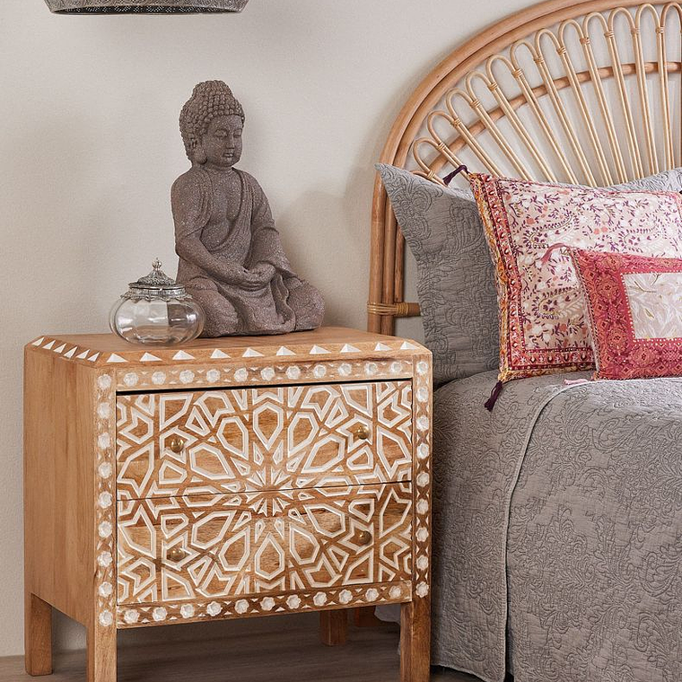 VELADOR CAROLINA 2 CAJONES / RAYADO LEVE - SUCIO FÁCIL DE QUITAR - EMBALAJE DAÑADO 14