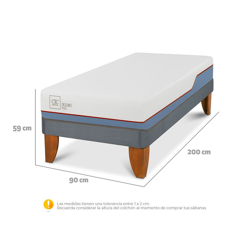 CAMA EUROPEA EXCELLENCE PLUS 1 PLAZA / PAÑO ROTO DE LA BASE - SUCIO MUY LEVE EN EL BORDE DEL COLCHÓN - EMBALAJE DAÑADO 3