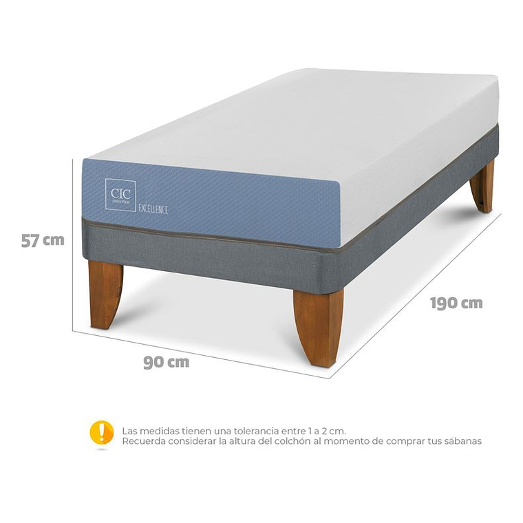CAMA EUROPEA EXCELLENCE 1 PLAZA / SUCIO LEVE - EMBALAJE DAÑADO 2