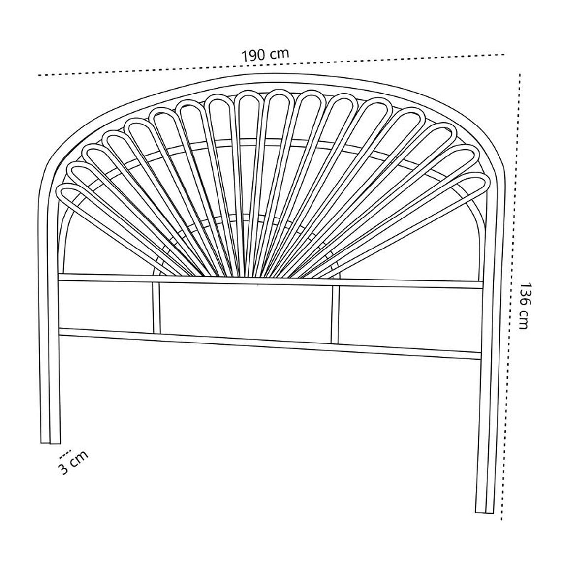 RESPALDO JOSEFINA RATÁN KING / BARRA CON PELADURA LEVE  - EMBALAJE DAÑADO 5