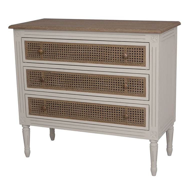 CÓMODA HELENA JUNCO 3 CAJONES / EMBALAJE DAÑADO 1