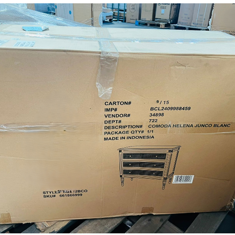 CÓMODA HELENA JUNCO 3 CAJONES / EMBALAJE DAÑADO 4