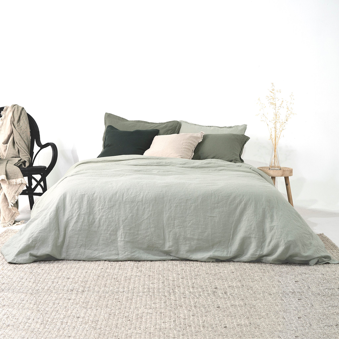 CUBREPLUMÓN LINO AVA - VERDE AGUA  1