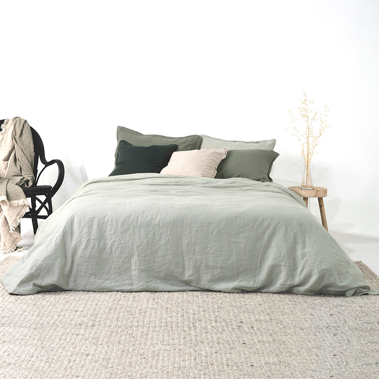 CUBREPLUMÓN LINO AVA - VERDE AGUA  1