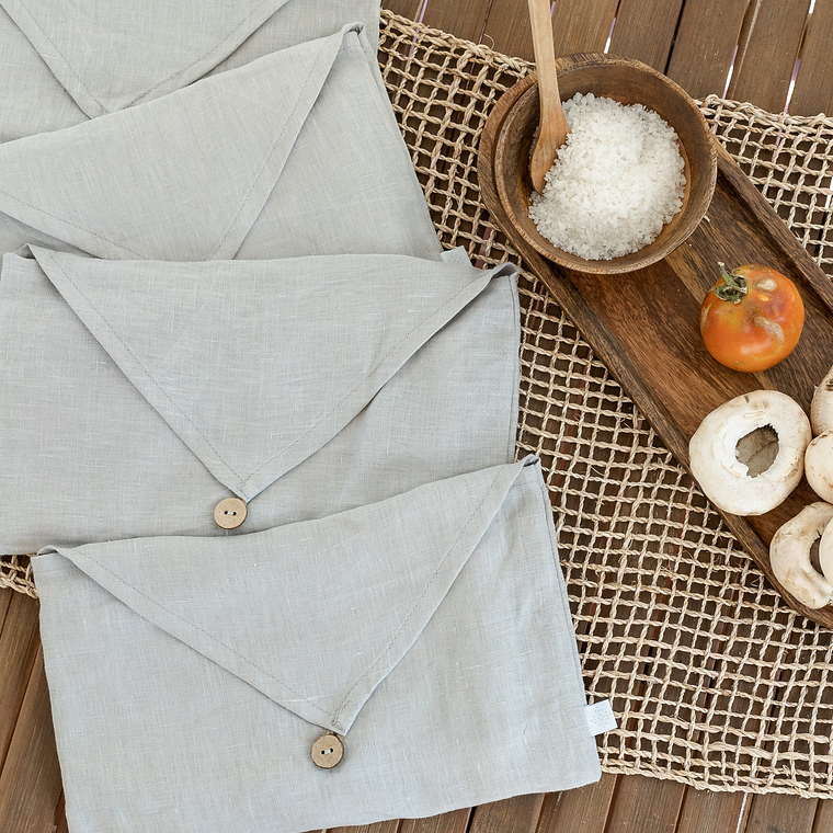 TOALLA DE LINO - GRIS PERLA (45x70 cm) 1