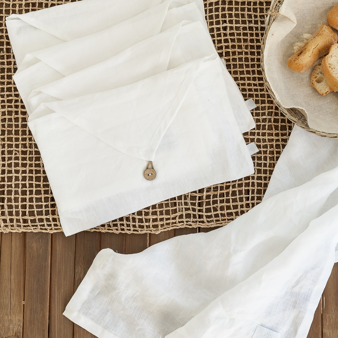 TOALLA DE LINO - BLANCO (45x70 cm) 1