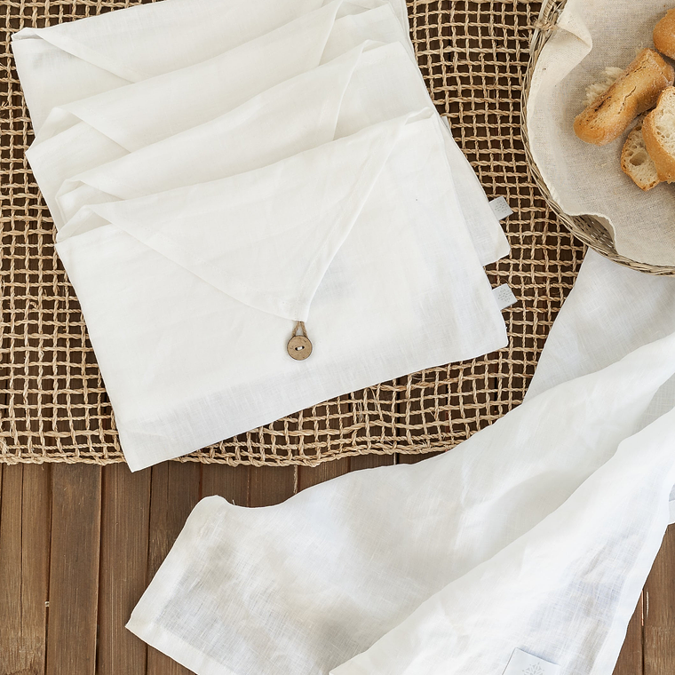 TOALLA DE LINO - BLANCO (45x70 cm) 1