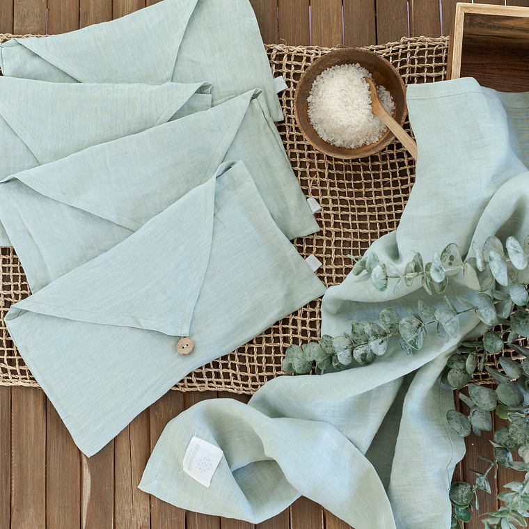 TOALLA DE LINO - AGUA (45x70 cm) 1