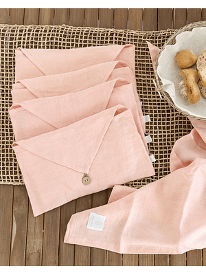 TOALLA DE LINO - ROSADO (45x70 cm)