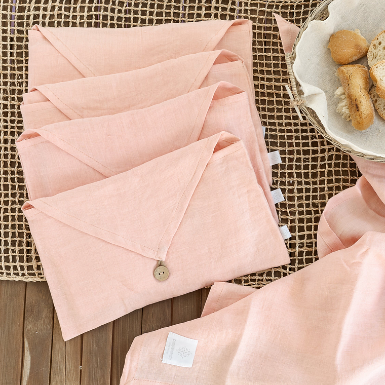 TOALLA DE LINO - ROSADO (45x70 cm) 1