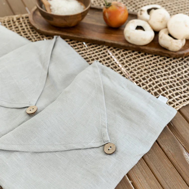 TOALLA DE LINO - GRIS PERLA (45x70 cm) 2