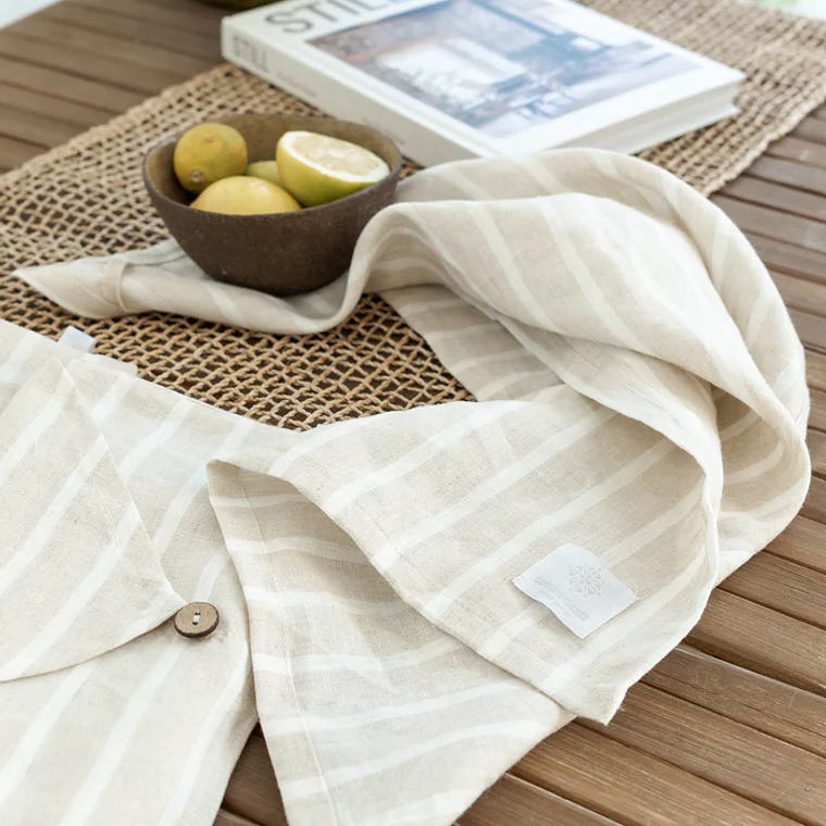 TOALLA DE LINO - RAYAS NATURALES (45x70 cm) 2