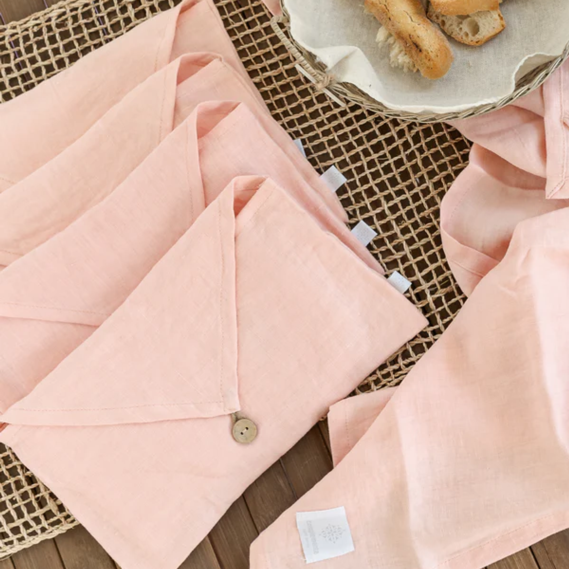 TOALLA DE LINO - ROSADO (45x70 cm) 3