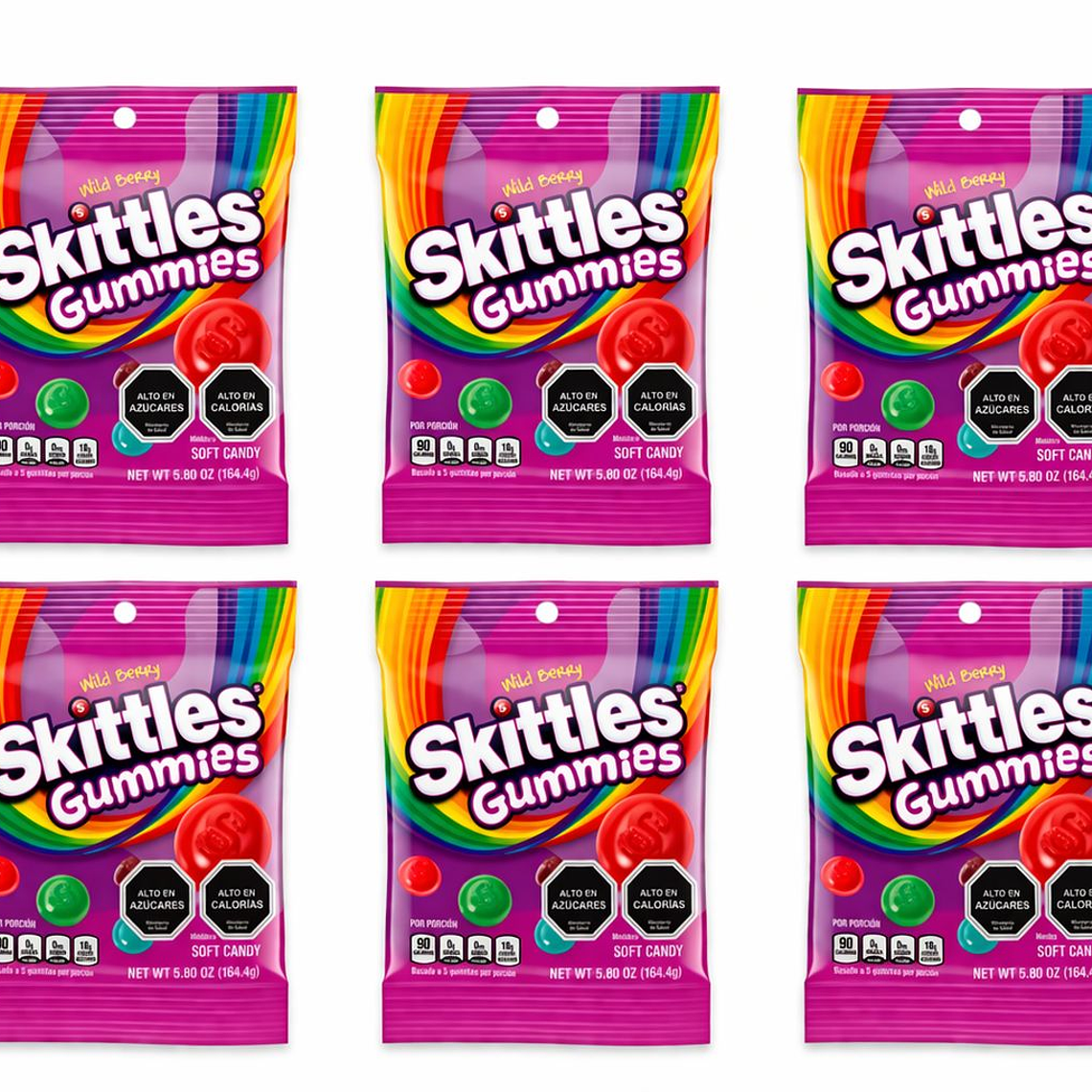 PACK DE 6 BOLSAS DE SKITTLES GUMMIES WLD BERRY (164.4 G) - VENCIMIENTO 09/08/2026 1