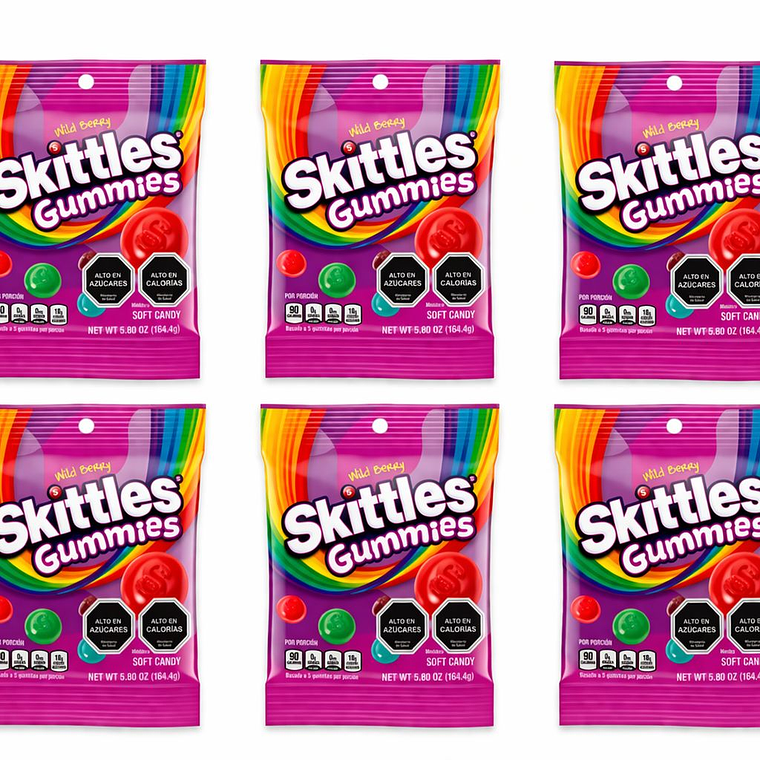 PACK DE 6 BOLSAS DE SKITTLES GUMMIES WLD BERRY (164.4 G) - VENCIMIENTO 09/08/2026 1