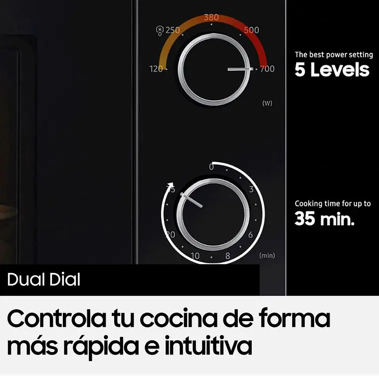 MICROONDAS MANUAL 20 LITROS 650W MS20A3010AL/ZS NEGRO / CUBIERTA ABOLLADA LEVE COSTADO SUPERIOR - EMBALAJE DANADO 8